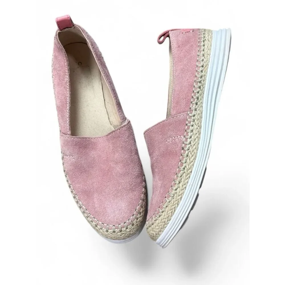 Cole Haan Pink Slip-On Suede Espadrille Flats